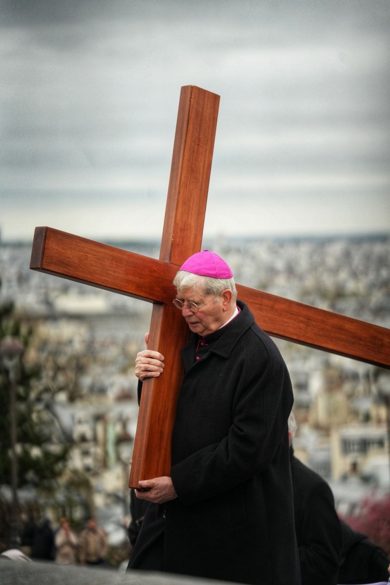 Chemin de croix 2026 au Sacré-Cœur de Montmartre (18e). © Illian Callé.