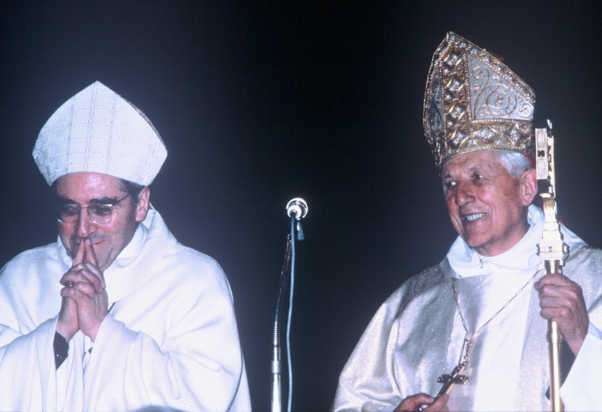 Célébration des 80 ans du cardinal Marty. En 1984. © D. R..
