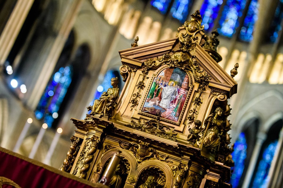 Imposition du pallium à Mgr Éric de Moulins-Beaufort par le cardinal André (…). © JB Delerue / Diocèse de Reims.